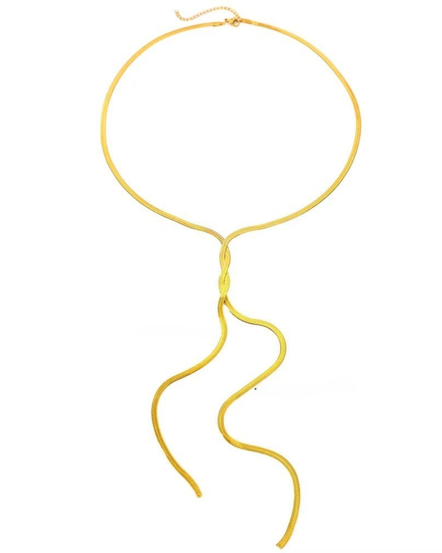 Collar elegante largo, color dorado