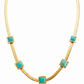 Collar snake con dijes turquesa