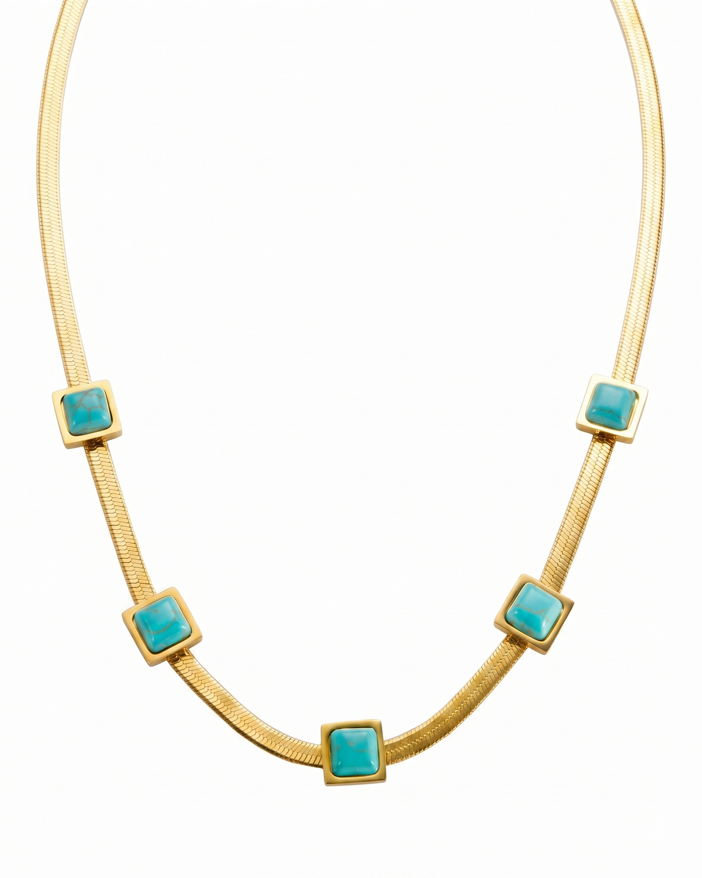Collar snake con dijes turquesa