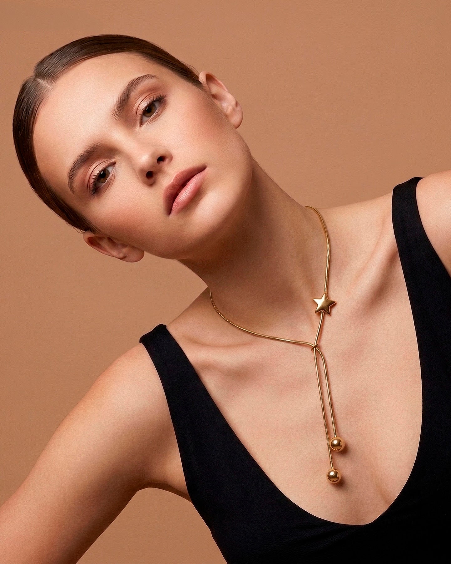 Collar statement de estrella, acero inoxidable