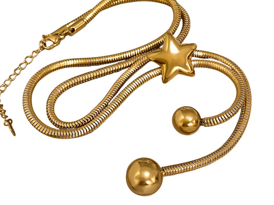 Collar statement de estrella, acero inoxidable.