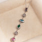 Collar plateado de piedra zirconia en colores verde, rosa, azul, rojo, naranja, tipo ajustable.