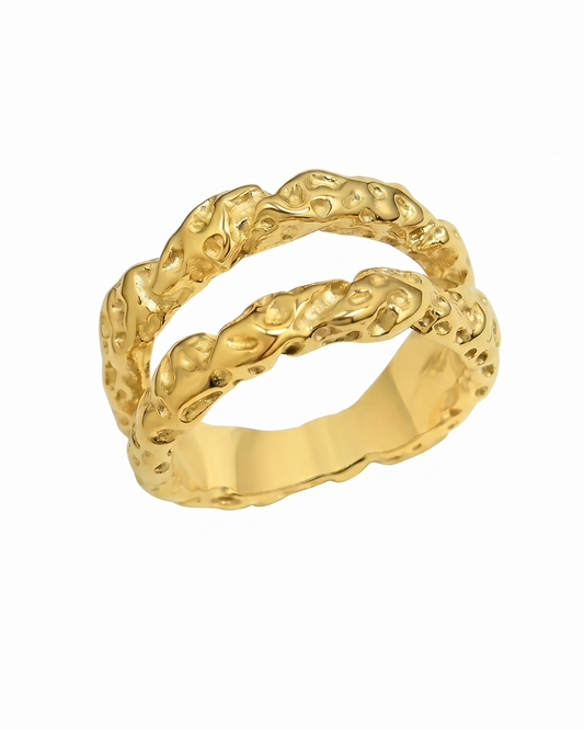 Anillo de doble banda con textura