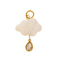 Dije con gota y nube, color blanco y dorado