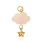 Dije con estrella y nube, color rosa y dorado