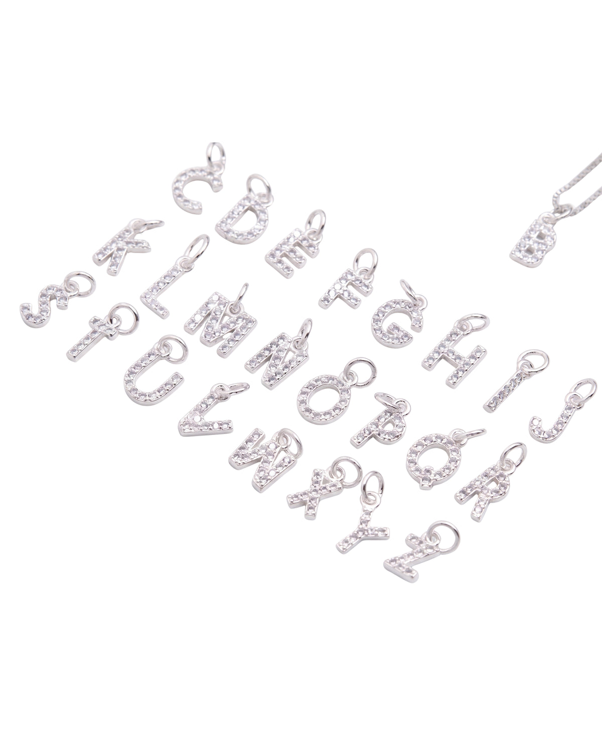 Dije Pavé Silver Letra
