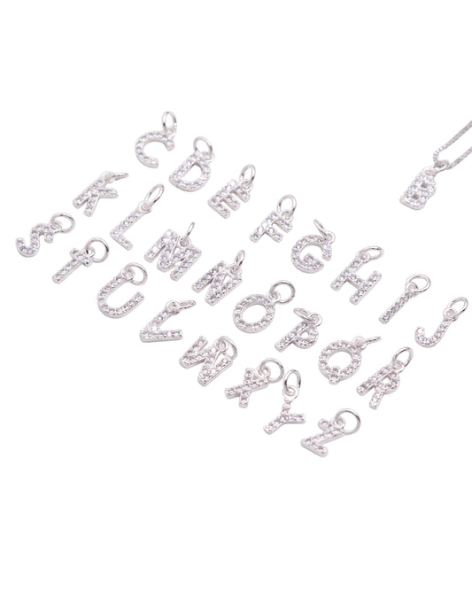 Dije Pavé Silver Letra