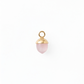 Dije de cuarzo rosa con casquilla pulida en oro