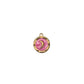Dije de moneda con esmalte rosa y media luna en dorado