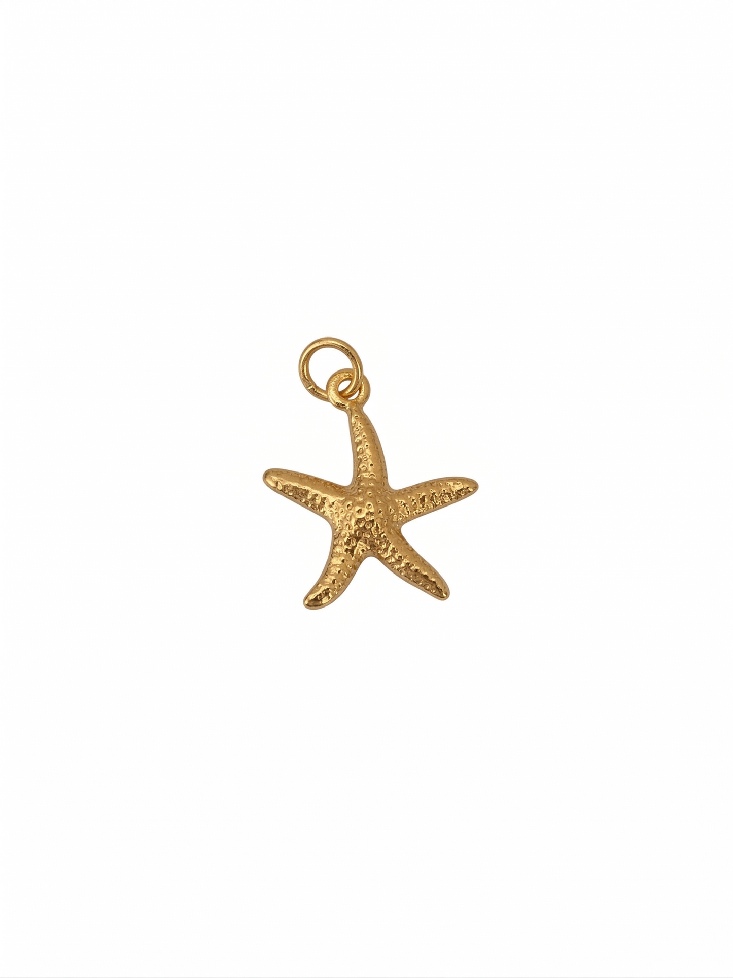Dije de estrella de mar dorada con textura