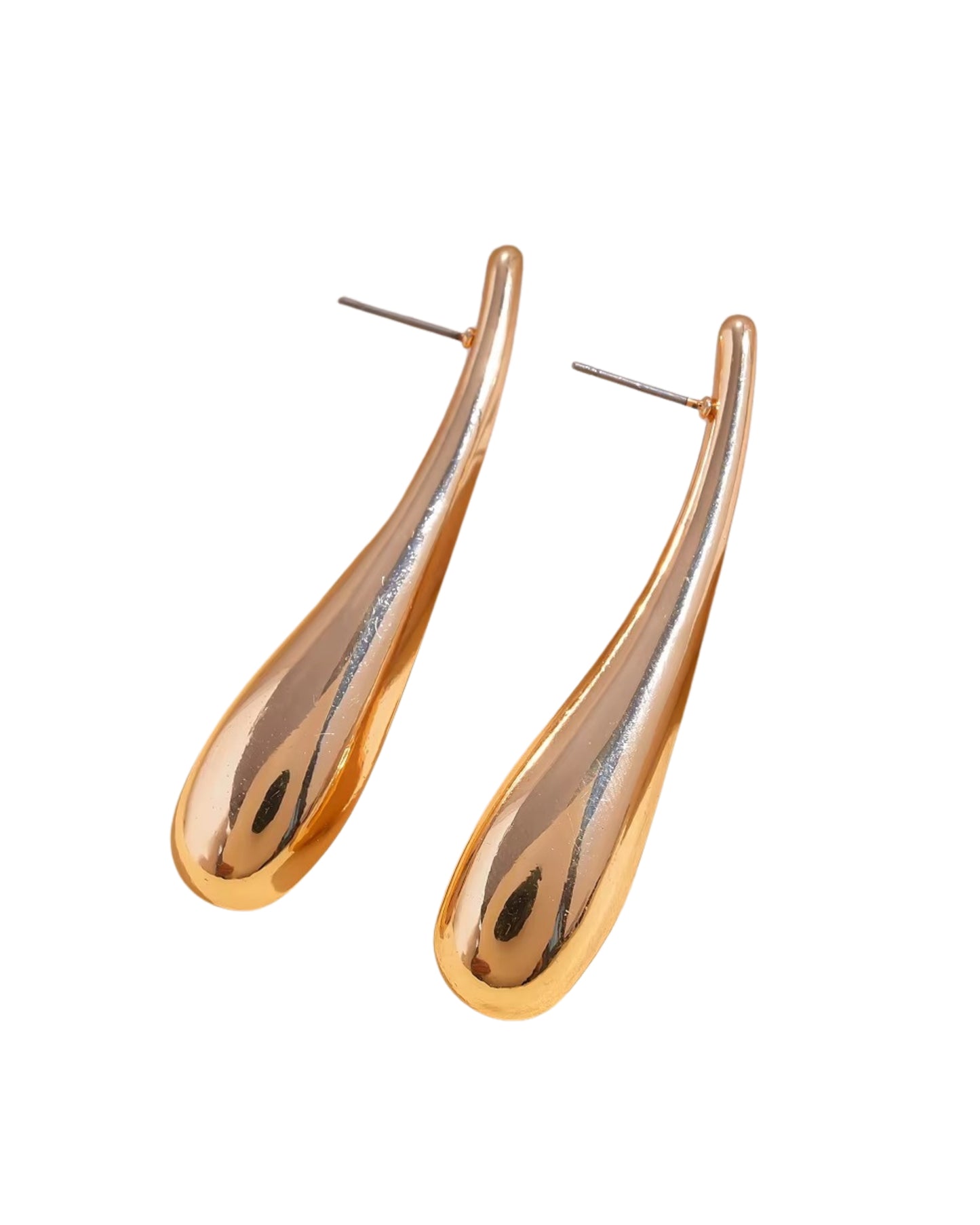 Aretes con diseño de gota, color dorado