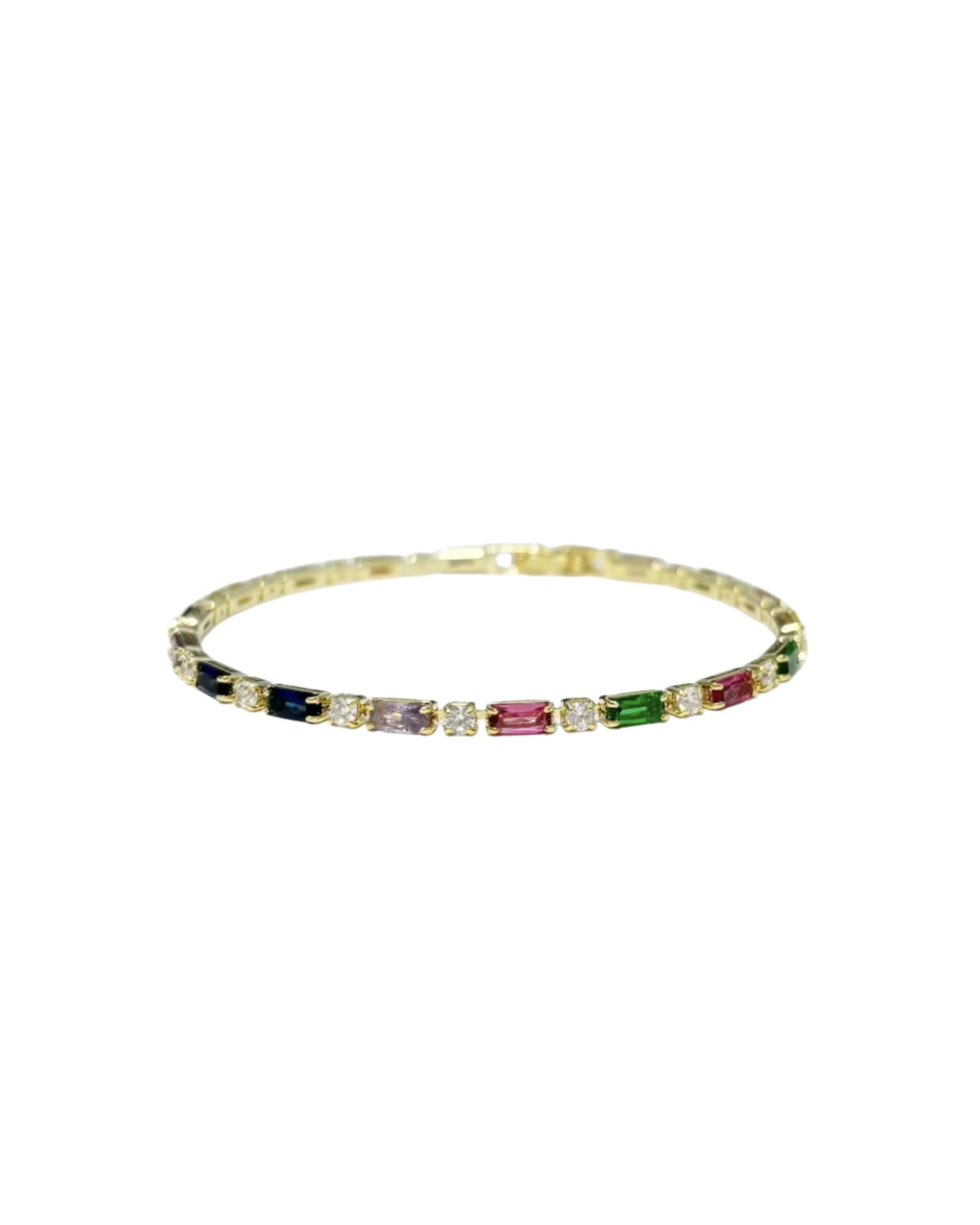 Pulsera Rígida con Cristales Multicolor