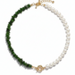 Collar bicolor color blanco y verde