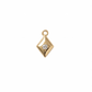 Dije de rombo abombado con estrella grabada y cristal central en dorado