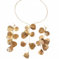 Set de collar y aretes golden bloom con textura lineal