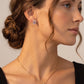 Juego de Collar y Aretes Cuadrante Malva