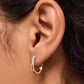 Aretes de Argollas Bicolores con Circonias