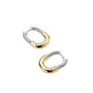 Aretes de Argollas Bicolores con Circonias