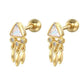 Aretes de triángulo con cristales y dijes de gota colgantes