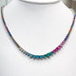 Collar de riviere con cristales multicolor