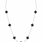 Collar de estaciones con tréboles de ónix negro
