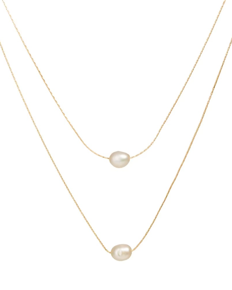 Collar elegante con perlas, de tipo ajustable