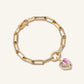 Pulsera de Eslabones con Cristal Cofre de Corazón