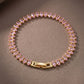 Pulsera tipo tennis con cristales marquesa en tono rosa