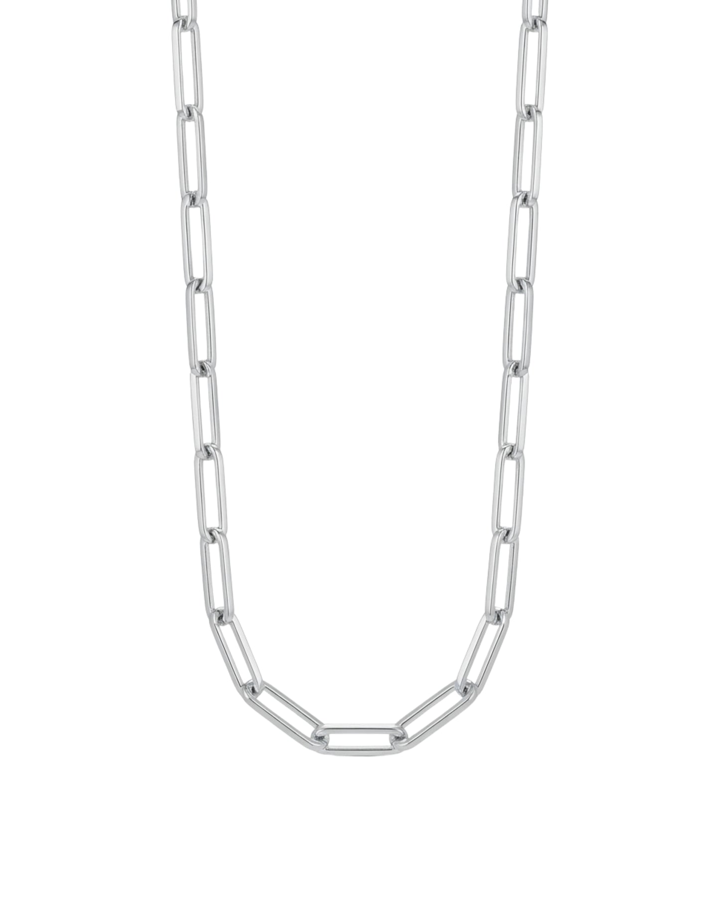 Collar de Eslabones Rectangulares en Plata