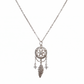 Collar de atrapasueños místico con cristales y pluma