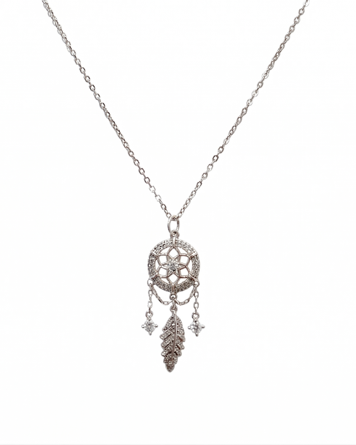Collar de atrapasueños místico con cristales y pluma