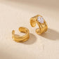 Ear cuffs de banda ancha con cristal en corte de gota