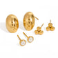 Set de aretes tipo studs con formas orgánicas y cristales