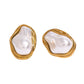 Aretes Perla Marco Dorado