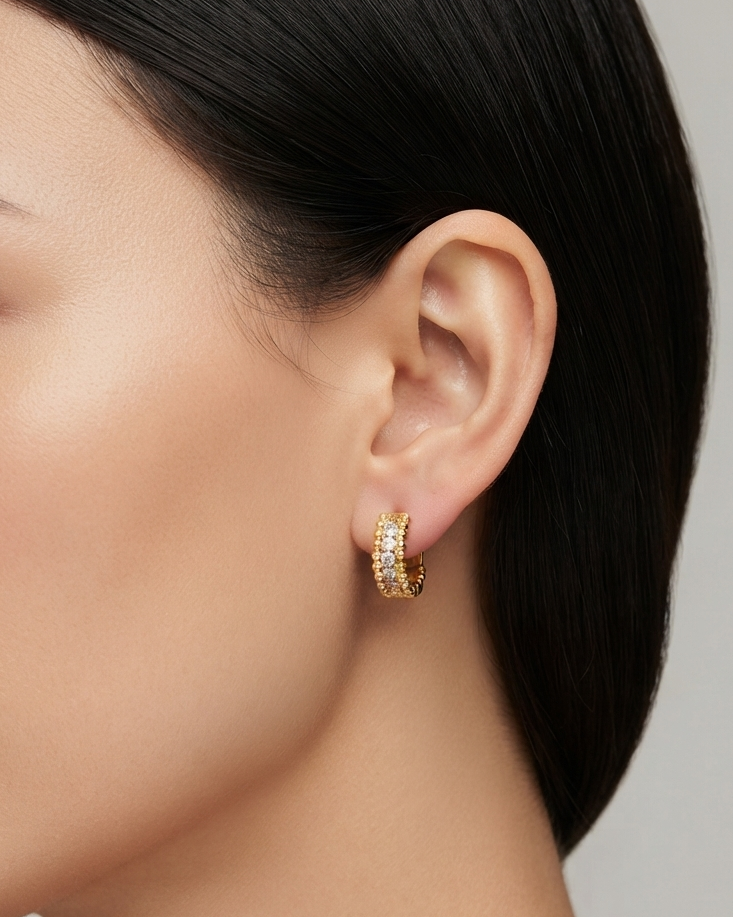Aretes Relieve de Cuentas y Cristal