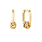 Aretes Aro Geométrico y Aros de Cristal