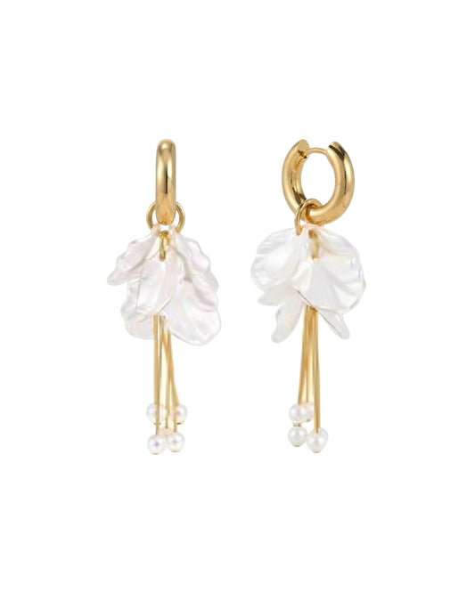 Aretes Cascada Floral Dorada