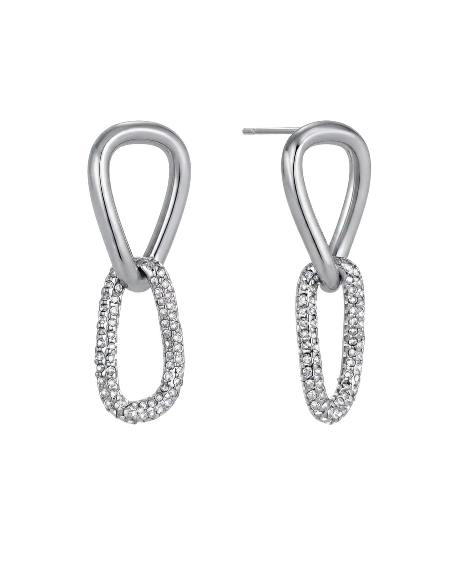 Aretes Eslabón Orgánico y Pavé