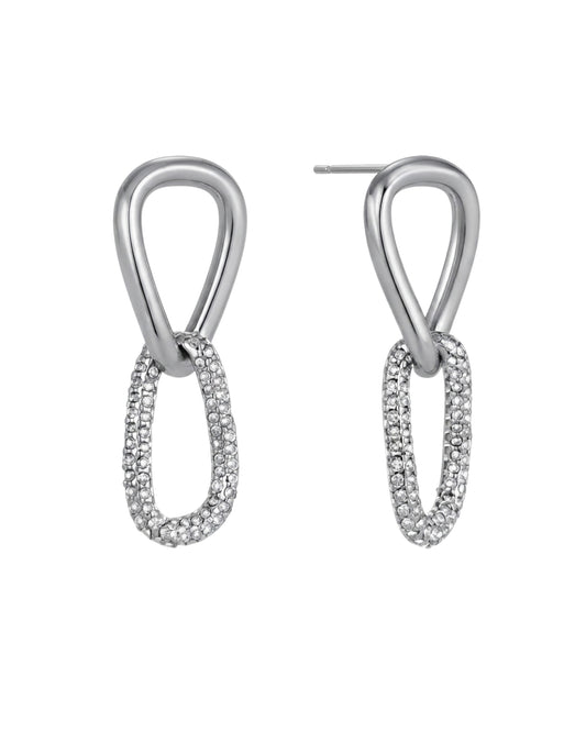 Aretes Eslabón Orgánico y Pavé