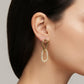 Aretes Eslabón Orgánico Dorado y Pavé
