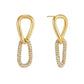 Aretes Eslabón Orgánico Dorado y Pavé