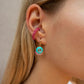 Arete elegante de piedra zirconia, tipo ear cuff.