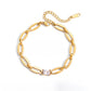 Pulsera de eslabones ovalados con circonia esmeralda en relieve