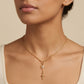 Collar de cadena mixta con dijes de estrella del norte y cruz minimalista