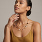 Collar doble con dijes celestiales y piedras naturales