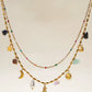 Collar doble con dijes celestiales y piedras naturales
