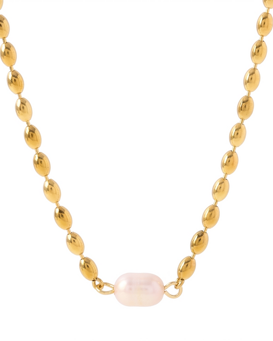 Collar de Cadena de Cuentas y Perla