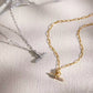 Collar Dorado de Eslabones Finos con Charm de Barra