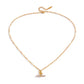 Collar Dorado de Eslabones Finos con Charm de Barra