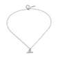 Collar Plateado de Eslabones Finos con Charm de Barra